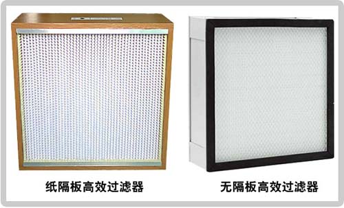 無隔板高效過濾器與有隔板高效過濾器 無隔板高效過濾器與有隔板高效過濾器